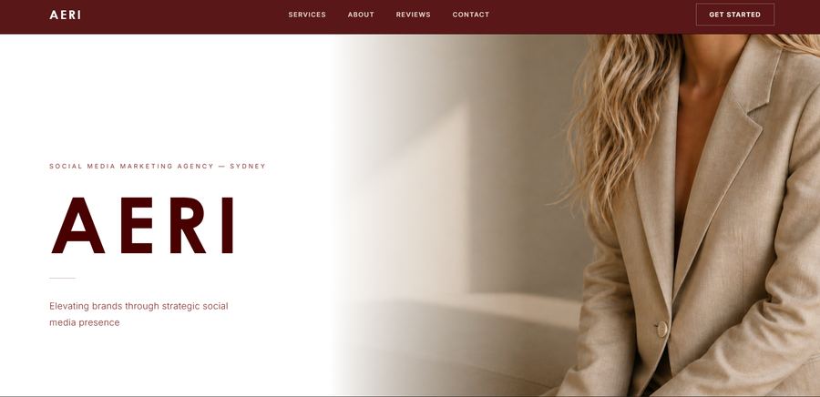 Aeri social media marketing agency website